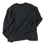 Untitled ビギニング ストライプビッグロゴサルファーダイ長袖 Faded Black