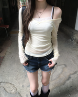 Deep blue denim shorts