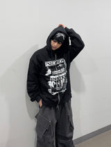 トゥーンフード付きジップアップ