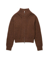 Women’s Knit Zip-Up Cardigan Brown