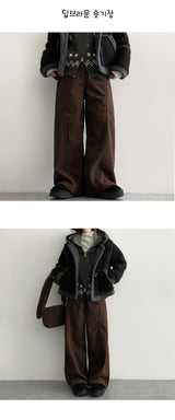 Tarwin インクシジョンコーデュロイワイドパンツ