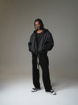 BLACK HOODED JACKET