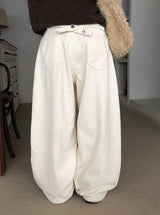 Forman Corduroy Brushed Adjust Wide Pants