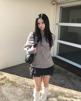 オフショルダーヘジーニット