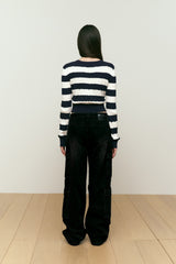 VINTAGE CARGO WIDE-FIT DENIM PANTS [BLACK]