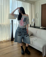 [Unisex] Bermuda denim pants