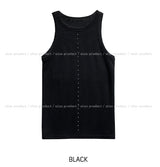Front stud ribbed sleeveless