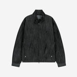 Metal Denim Bomber Jacket / Black
