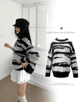 Blush Zebra Loose-Fit Thick Knit (One Color)