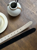 ASCLO  30 YS Suede Monogram Belt (2color)