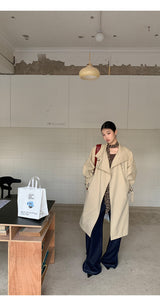 high-end wide long trench coat