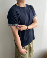 ターンバック クロップド ロールアップ ショートスリーブ Tシャツ