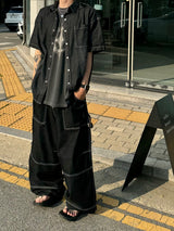 Deep ocean denim set up shirt 2C