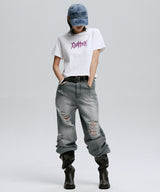 DESTROYED DENIM PANTS_GY