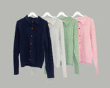 Pie knit collar cardigan