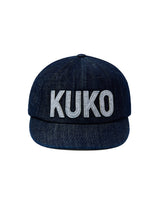 KUKO ロゴ6パネルキャップ_デニムグレー