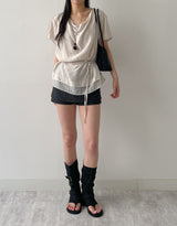Two-buckle open-toe flip-flop boots