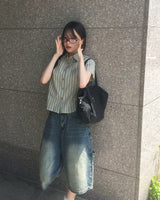 マハカーペンターバミューダデニムパンツ