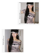 アイズ レオパード オフショルダー 半袖 Tシャツ