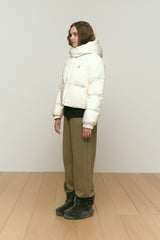 ARCH CHERRY FLEECE MIX CROP DOWN JUMPER [IVORY]