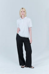 Lace polo shirt