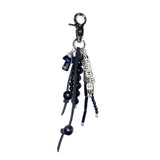 mushroom gemstone keyring (black)