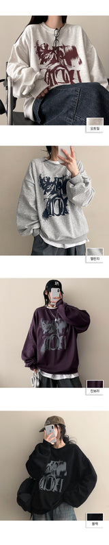 Sherin Painting Lettering Boxy Sweatshirt