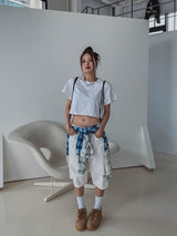 Mully ダメージコットンクロップTシャツ