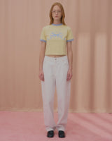 ラブリボンリンガーTシャツ-CREAM