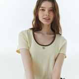 RVS Ringer Cropped T-Shirt Yellow