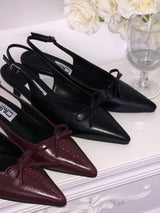 Ribbon Corset Slingback Heels
