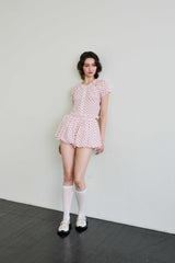 MINI HEART BALLOON SKIRT PANTS / WHITE