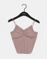 Wenme Lace Shirring Layered Sleeveless