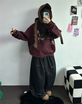 SHOULDER ARM PRINTING TATTOO PATCH CHERRY HOODIE🍒🩵🤍3COLOR