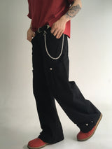 curved dyeing strap wide pants(2colors)