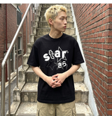 オーバーフィット クルーネック キラ スター ショートスリーブ Tシャツ ブラック