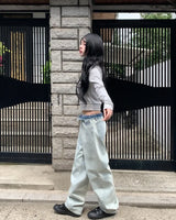 デルフ アイスウォッシュ ワイド デニム パンツ