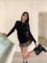 Leopard Pleated Cake Mini Skirt