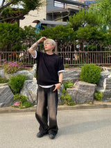 Mesh Round Short Sleeve Knit 3C