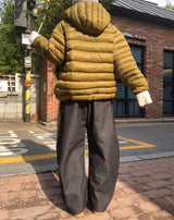 ベンズヘリンボーンカーブドバルーンデニムパンツ
