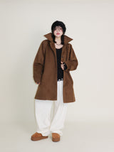 Belted Balmacan Single Alpaca Half Coat (Wool Coat/Winter Coat)