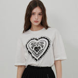 ハートプリントTシャツ [WHITE]