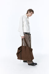 (BASE) CROP DOUBLE FLAP TRUCKER (WHITE)