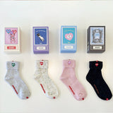 Heart cuffs socks Black