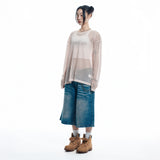 カットオフネットニット- BEIGE