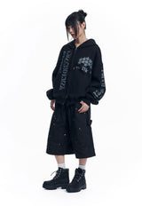 Double Knee Chino 8-Bermuda Pants - Black