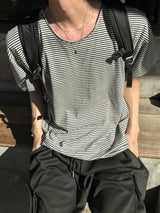 ノアストライプルーズフィットTシャツ