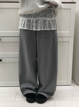フランボアファーサイドピンタックスナップワイドパンツ