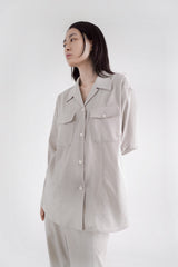 Stretch roll up shirt, Beige