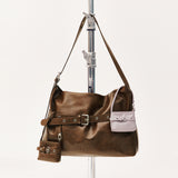 [SET] Buckle Hobo Shoulder Cross Bag _ Brown